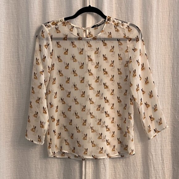 Zara Sheer Frenchie Blouse - Picture 1 of 4